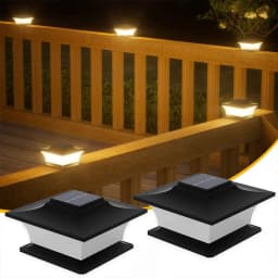 Solar - Powered Outdoor Pillar Lights with Auto On/Off, LED Landscape Lighting for Garden Pathways Fence Patio Posts