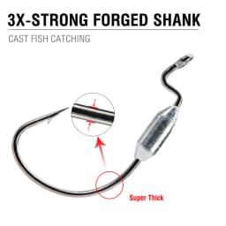 10Pcs Weighted Fishing Hooks 1# 1/0# 2/0# 3/0# 4/0# Offset Wide Gap Worm Hooks Bass Swimbait Hooks for Soft Lures
