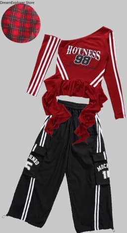 Girls Hip Hop Off Shoulder Crop Top puff Skirts Cargo Pants Child Streetwear Girl Group Costumes Kids K-pop Dance Clothes Sets