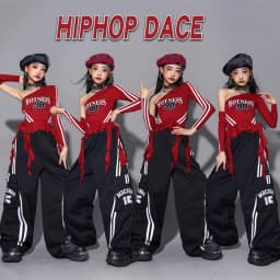 Girls Hip Hop Off Shoulder Crop Top puff Skirts Cargo Pants Child Streetwear Girl Group Costumes Kids K-pop Dance Clothes Sets