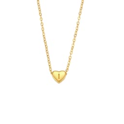 E.B.belle Minimalist Small Love Initial Necklace Jewelry Stainless Steel 18k Gold Plated Mini Heart Letter Pendant Necklace