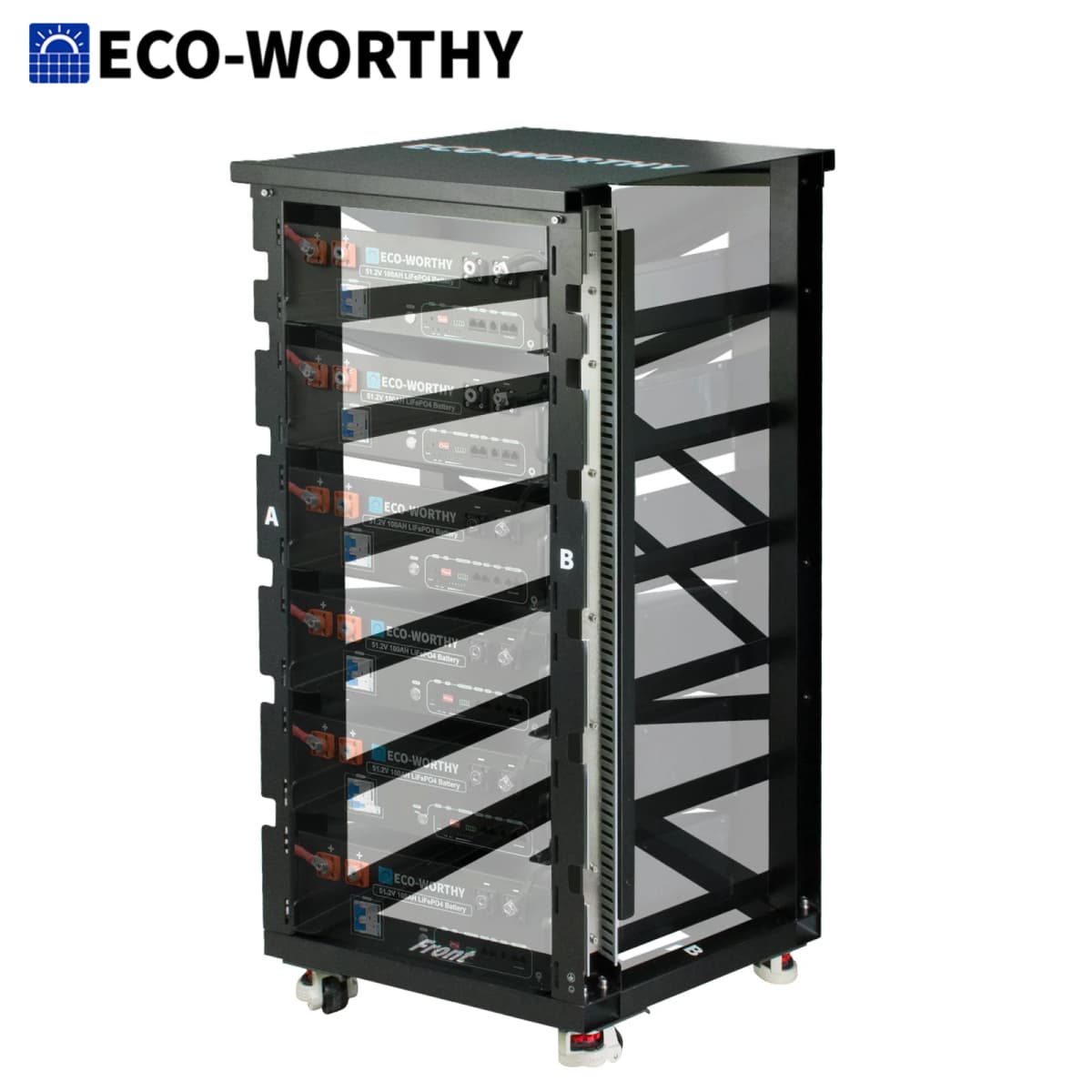 ECO-WORTHY RACK6 V2, 6-Layer Server Rack with 600A Busbar, Compatible with All ECO-WORTHY Rack Battery Versions