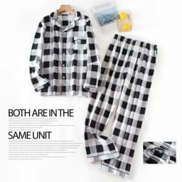 Men's Home Suits Long-sleeved Trousers Suits for Autumn and Winter Pijamas for Men Flannel Plaid Design Pajamas for Men