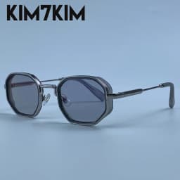 Steampunk Vintage Polygon Sunglasses Men 2026 Luxury Designer Geometric Metal Frame Retro Sun Glasses Gradient Trendy Eyewear