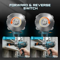 SEESII WH860 1300N.m 3-in-1 Impact Wrench & Cordless Drill & Screwdriver 1/2 Inch Brushless Motor Electric Impact Gun Kit Repair Tools With 2x4000mah Batteries LED Light For Car Truck Home DIY