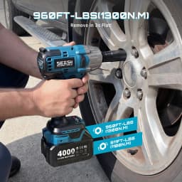 SEESII WH860 1300N.m 3-in-1 Impact Wrench & Cordless Drill & Screwdriver 1/2 Inch Brushless Motor Electric Impact Gun Kit Repair Tools With 2x4000mah Batteries LED Light For Car Truck Home DIY