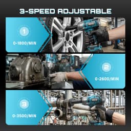 SEESII WH860 1300N.m 3-in-1 Impact Wrench & Cordless Drill & Screwdriver 1/2 Inch Brushless Motor Electric Impact Gun Kit Repair Tools With 2x4000mah Batteries LED Light For Car Truck Home DIY