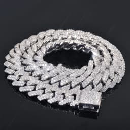 8mm 10mm 12mm Miami Cuban Chain Necklace For Men Women Iced Out Zircon Hip Hop Link Gold Silver Color Fashion Rock Jewelry
