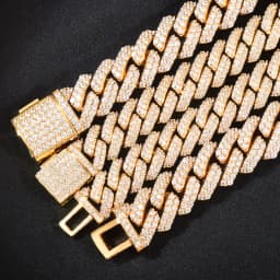 8mm 10mm 12mm Miami Cuban Chain Necklace For Men Women Iced Out Zircon Hip Hop Link Gold Silver Color Fashion Rock Jewelry