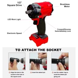 1/2\" Repair Brushless Electric Impac Wrench 4 Gears Impact Wrench 500N.m Cordless Electric Screwdriver Driver Power Tools for Milwaukee 18V Battery Pin