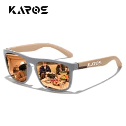 KAROS Classic Men Square Polarized Fishing Sunglasses Outdoor Sports Driving Cycling Running Goggles Vintage Large Frame UV400