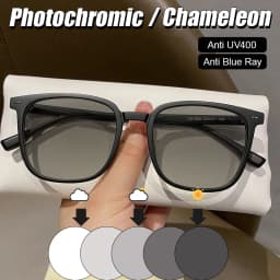 2026 Ultra Light Square Frame Photochromic Anti Radiation Glasses Replaceable Lens for Women Men Sunglasses Eyeglasses Frames