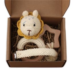 1 Set Baby Stuffed Animal Doll kawaii Panda Plush Toys+Crochet Rattle+Hair Brush+Newborn Swaddle Wrap Baby Birth Shower Gift Box