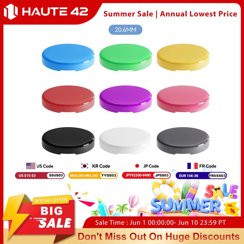 Haute42 Hitbox Cross Keycaps for Leverless Arcade Controller Mini Hitbox Button Caps Colorful DIY 20.6mm Low Profile Keycaps 8PC