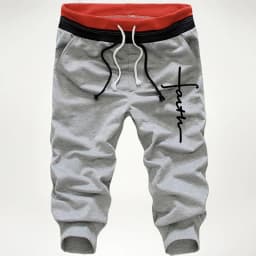 Men Summer Sport Running Hit Color Design Casual Pants Fashion 3/4 Short