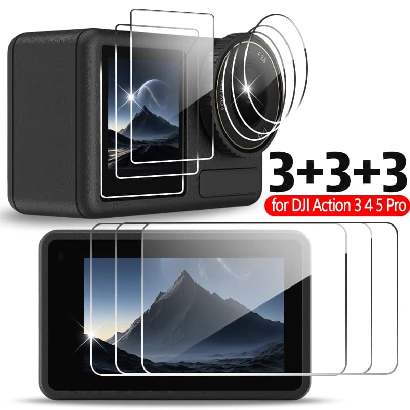 HD Screen Protector for DJI Osmo Action 6 5 4 3 Action 5 Pro Ultra-Clear Tempered Glass Camera Lens Protective Film Accessories