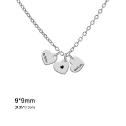 Engrave Name Personalized Couple Heart Necklace for Women Men Custom Family Mother Gift Stainless Steel Gold Color Chain Jewelry