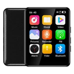 MP3 Player 2.4 Inch Full Touch Screen Bluetooth HiFi Walkman Built‑in MP4 Music Speaker FM Radio Voice Recorder E‑book