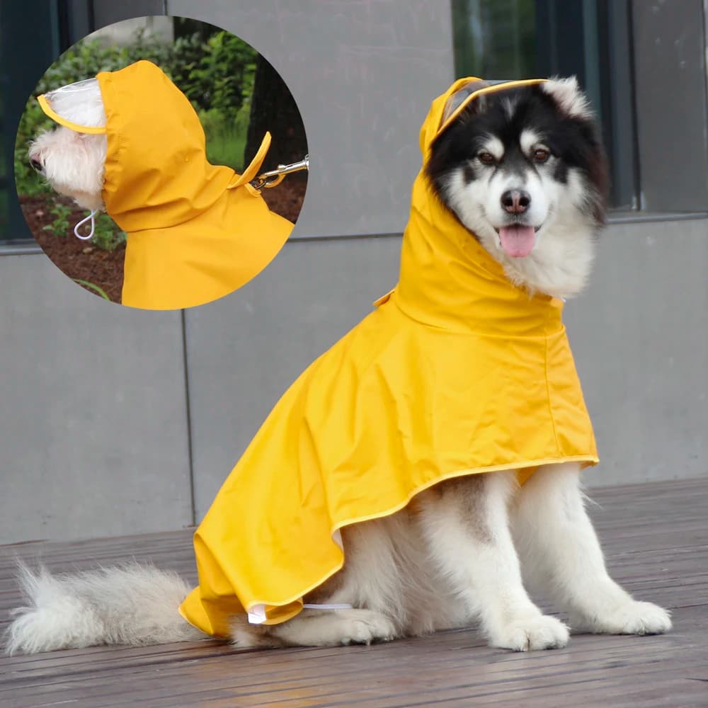 2 in 1 Big Dog Raincoat Waterproof Pet Clothes for Small Medium Dogs Golden Retriever Corgi Rain Coat Artículos Para Mascotas