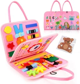 Montessori Busy Board Toy Todders Life Skills Training Preschool Education Toy Sensory Learning Book Fine Motor Travel Toys