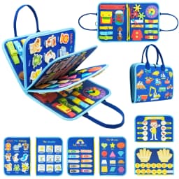 Montessori Busy Board Toy Todders Life Skills Training Preschool Education Toy Sensory Learning Book Fine Motor Travel Toys