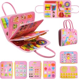 Montessori Busy Board Toy Todders Life Skills Training Preschool Education Toy Sensory Learning Book Fine Motor Travel Toys