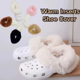 HOT Winter Thicken Warm Fur Liner Shoe Cover For Crocs Shoe Insert Liner Replacement Clog Fur Lining Shoe Cover Shoe Accessories