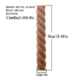 RUNBAZEF Wooden Carved Woods Twist Lines Style Decorative Indoor Door Semi Home Decoration Accessories Figurines Miniatures