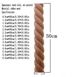RUNBAZEF Wooden Carved Woods Twist Lines Style Decorative Indoor Door Semi Home Decoration Accessories Figurines Miniatures