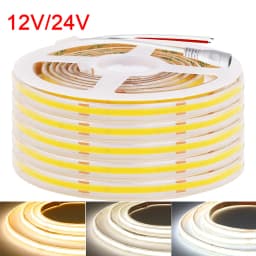 Waterproof COB LED Strip Light 12V 24V 3000K 4000K 6000K IP67 Flexible Led Tape 480LEDs/m 5m 10m 20m 0.5m 1m 2m Linear Lighting