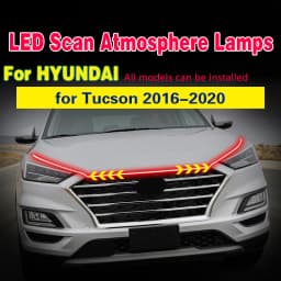 LED Auto Car Hood Lights Strip Universal Lamps Ambient Lights For Hyundai Tucson 2016-2020 Start-Scan Daytime Running Light DRL