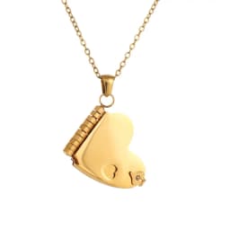 Atoztide Engrave Petite Book Locket Necklace Personalized Message Stainless Steel Jewelry Pendant for Women Chain Birthday Gift