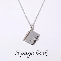 Atoztide Engrave Petite Book Locket Necklace Personalized Message Stainless Steel Jewelry Pendant for Women Chain Birthday Gift
