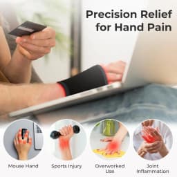 Rechargeable Cordless Red&Near Infrared Light Therapy Wrist Wrap Band with 48 Leds for Hand, Wrist, Finger, and Joint Discomfort