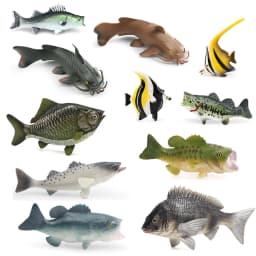  Realistic Catfish Perch Tilapia Angelfish Crucian Carp Freshwater Fish Model Action Figure Decoration Educational Toys For Kid