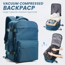 Men Women Air Vacuum Compression Travel Backpack 15.6in Laptop Backpack, Vacuum Clothing Storage Bag Airplane Cabin Backpack