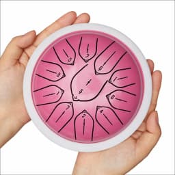 Hluru Overtone Steel Tongue Drum 6 Inch 11 Notes Key D Tank Drum Glucophone Handpan Meditation Instrument for Kids Gifts
