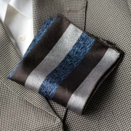 2025 Luxury Formal Pocket Square Navy Striped Floral Silk Handkerchief 24cm Brown Color Hanky Wedding Banquet Accessories Cravat