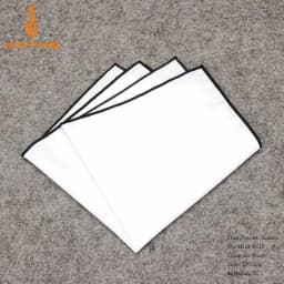 2018 Fashion Mens Cotton White Handkerchief Colorful Rim Pocket Square for Men Women Party Wedding Groom Suits Pocket Hankies