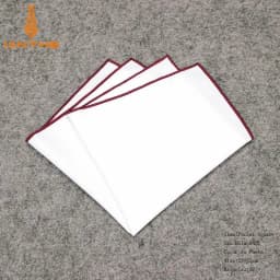 2018 Fashion Mens Cotton White Handkerchief Colorful Rim Pocket Square for Men Women Party Wedding Groom Suits Pocket Hankies