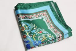 Women's Handkerchief for Paisley Artificial Silk Scarf Men's Pocket Towel Square Scarf Chest Towel for Wedding Flower Print