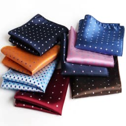 23cm Classic Polka Dot Men Pocket Square Formal Suit Handkerchief Groom Wedding Chest Scarf Black Red Blue Green Polyester Hanky