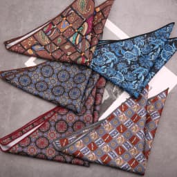 Men's Suit Pocket Square Hongkang Street Style Casual Chest Towel Brown Printed Handkerchief Formal Business Suit Accessories
