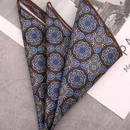 Men's Suit Pocket Square Hongkang Street Style Casual Chest Towel Brown Printed Handkerchief Formal Business Suit Accessories