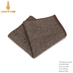 High Quality Hankerchief Scarves Vintage Wool Hankies Men's Pocket Square Handkerchiefs Striped Solid Pocket Hanky 23*23cm