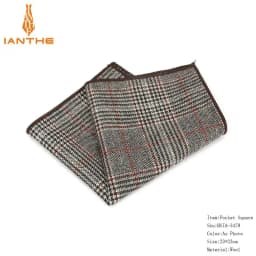 High Quality Hankerchief Scarves Vintage Wool Hankies Men's Pocket Square Handkerchiefs Striped Solid Pocket Hanky 23*23cm