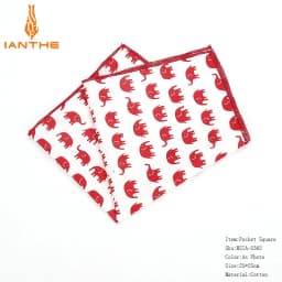New High Quality Men's 100% Cotton Animals Handkerchief For Man Fish Bear Print Pocket Square Chest Towel SuitS Hankies 25*25cm