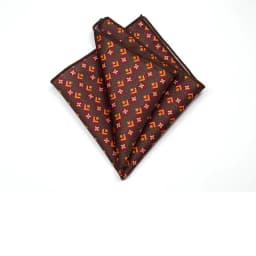 27cm Retro British Style Brown Pocket Square Animal Flower Printed Polyester Handkerchief For Men Towel Formal Suit Tuxedo Hanky
