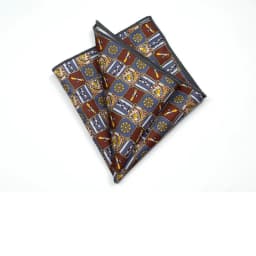 27cm Retro British Style Brown Pocket Square Animal Flower Printed Polyester Handkerchief For Men Towel Formal Suit Tuxedo Hanky