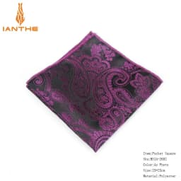 Polyester Hanky Paisley Men Fashion Dot Pocket Square Handkerchiefs for Men Suit Tie Dress Shirts Flower Jacquard Handkerchief